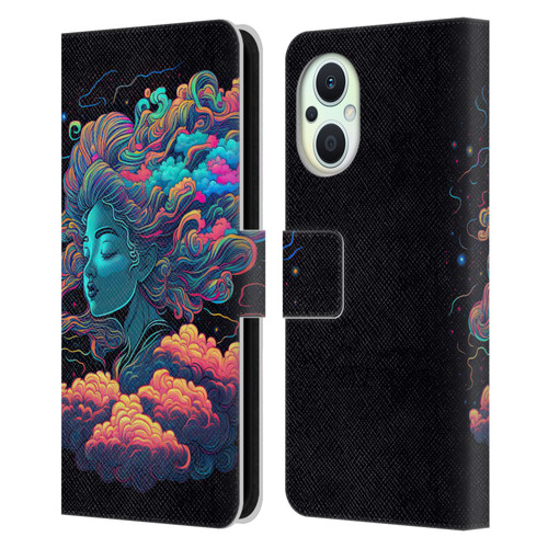 Wumples Cosmic Arts Cloud Goddess Aphrodite Leather Book Wallet Case Cover For OPPO Reno8 Lite