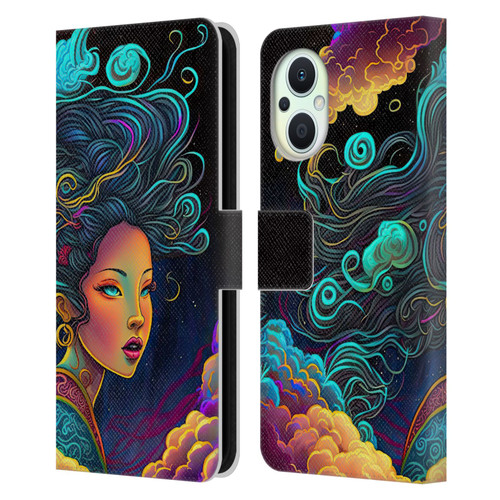 Wumples Cosmic Arts Cloud Goddess Leather Book Wallet Case Cover For OPPO Reno8 Lite