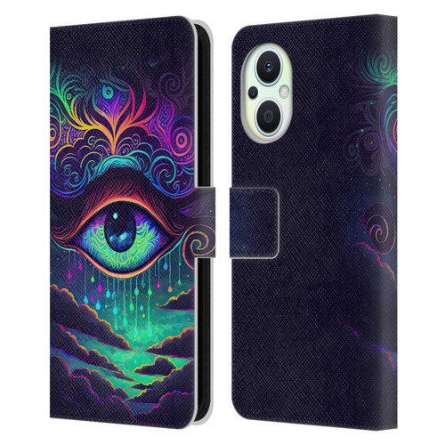 Wumples Cosmic Arts Eye Leather Book Wallet Case Cover For OPPO Reno8 Lite