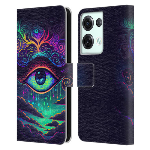 Wumples Cosmic Arts Eye Leather Book Wallet Case Cover For OPPO Reno8 Pro