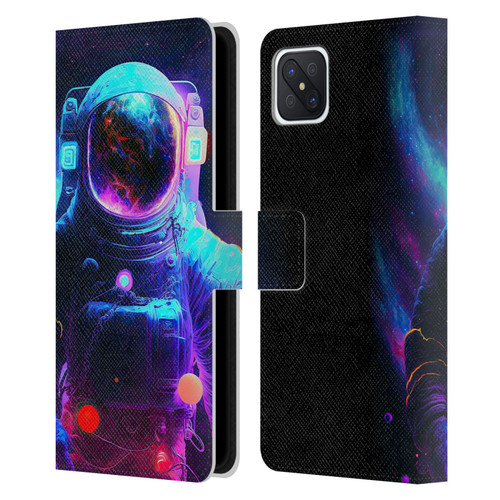 Wumples Cosmic Arts Astronaut Leather Book Wallet Case Cover For OPPO Reno4 Z 5G
