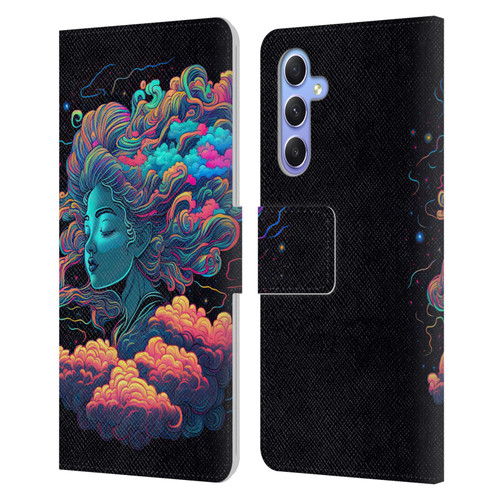 Wumples Cosmic Arts Cloud Goddess Aphrodite Leather Book Wallet Case Cover For Samsung Galaxy A34 5G