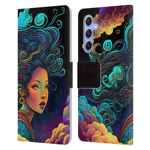 Wumples Cosmic Arts Cloud Goddess Leather Book Wallet Case Cover For Samsung Galaxy A34 5G