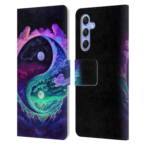 Wumples Cosmic Arts Clouded Yin Yang Leather Book Wallet Case Cover For Samsung Galaxy A34 5G