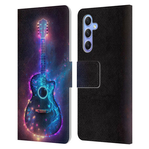 Wumples Cosmic Arts Guitar Leather Book Wallet Case Cover For Samsung Galaxy A34 5G