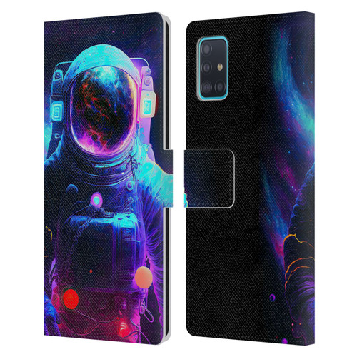 Wumples Cosmic Arts Astronaut Leather Book Wallet Case Cover For Samsung Galaxy A51 (2019)