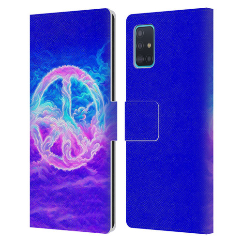 Wumples Cosmic Arts Clouded Peace Symbol Leather Book Wallet Case Cover For Samsung Galaxy A51 (2019)