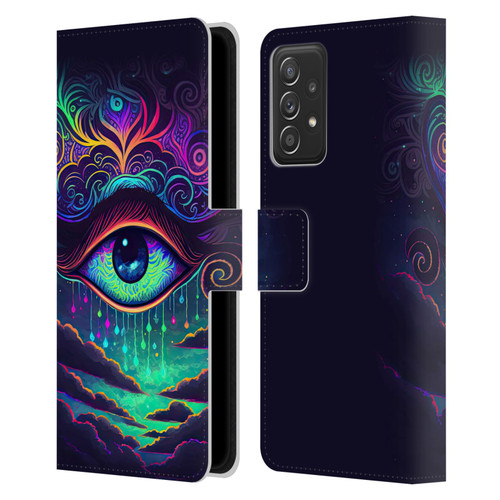 Wumples Cosmic Arts Eye Leather Book Wallet Case Cover For Samsung Galaxy A52 / A52s / 5G (2021)