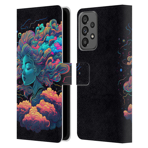 Wumples Cosmic Arts Cloud Goddess Aphrodite Leather Book Wallet Case Cover For Samsung Galaxy A73 5G (2022)