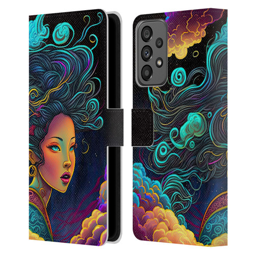 Wumples Cosmic Arts Cloud Goddess Leather Book Wallet Case Cover For Samsung Galaxy A73 5G (2022)