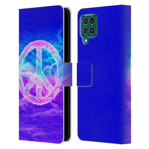 Wumples Cosmic Arts Clouded Peace Symbol Leather Book Wallet Case Cover For Samsung Galaxy F62 (2021)