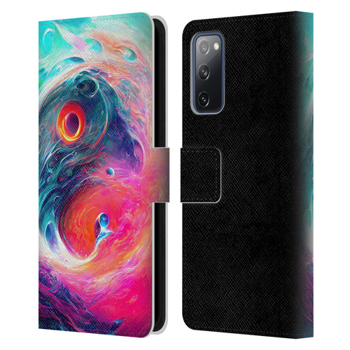 Wumples Cosmic Arts Blue And Pink Yin Yang Vortex Leather Book Wallet Case Cover For Samsung Galaxy S20 FE / 5G