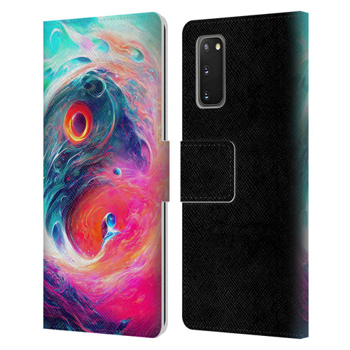 Wumples Cosmic Arts Blue And Pink Yin Yang Vortex Leather Book Wallet Case Cover For Samsung Galaxy S20 / S20 5G
