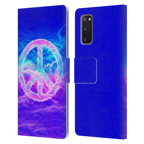 Wumples Cosmic Arts Clouded Peace Symbol Leather Book Wallet Case Cover For Samsung Galaxy S20 / S20 5G