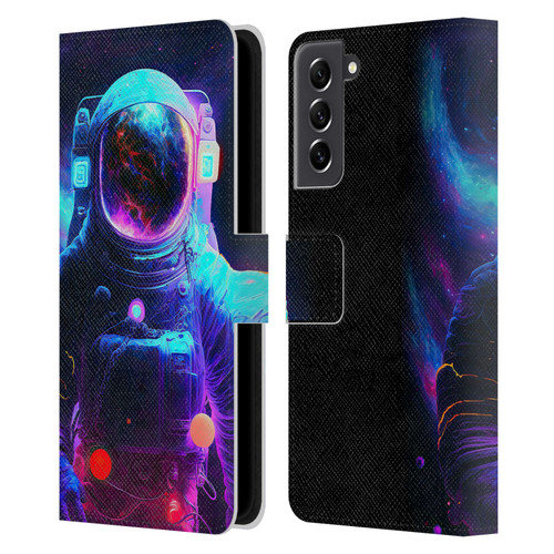 Wumples Cosmic Arts Astronaut Leather Book Wallet Case Cover For Samsung Galaxy S21 FE 5G