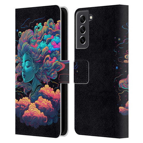 Wumples Cosmic Arts Cloud Goddess Aphrodite Leather Book Wallet Case Cover For Samsung Galaxy S21 FE 5G