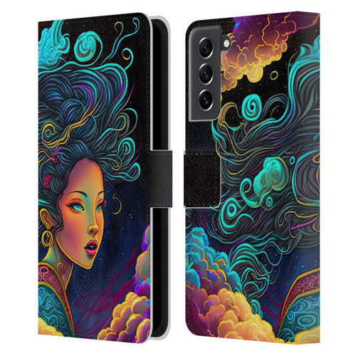 Wumples Cosmic Arts Cloud Goddess Leather Book Wallet Case Cover For Samsung Galaxy S21 FE 5G