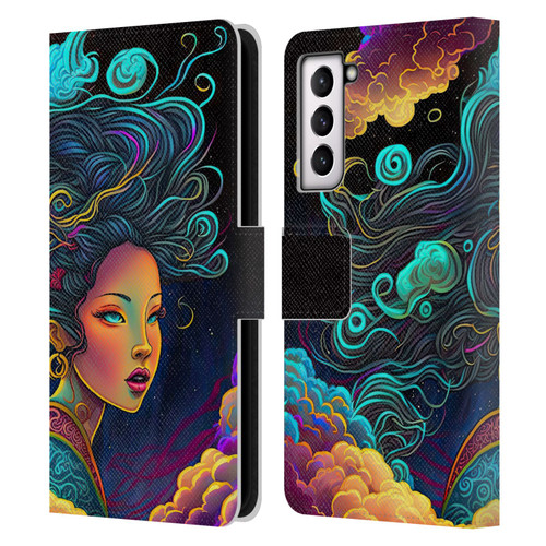 Wumples Cosmic Arts Cloud Goddess Leather Book Wallet Case Cover For Samsung Galaxy S21 5G