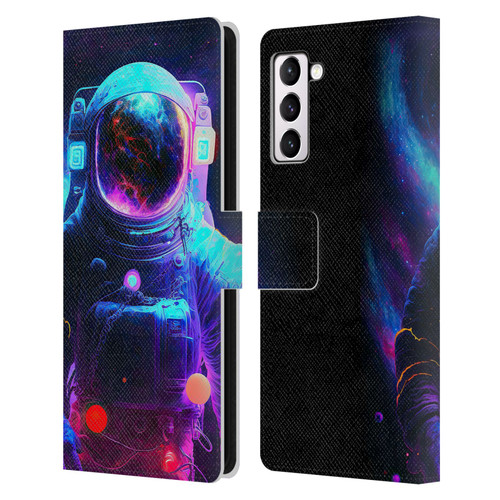 Wumples Cosmic Arts Astronaut Leather Book Wallet Case Cover For Samsung Galaxy S21+ 5G