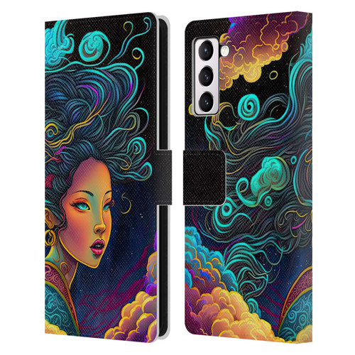 Wumples Cosmic Arts Cloud Goddess Leather Book Wallet Case Cover For Samsung Galaxy S21+ 5G
