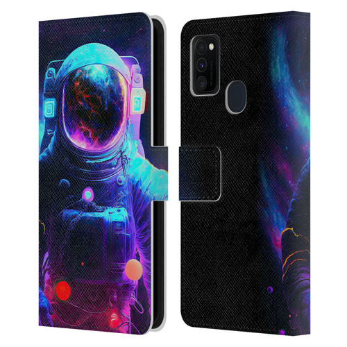 Wumples Cosmic Arts Astronaut Leather Book Wallet Case Cover For Samsung Galaxy M30s (2019)/M21 (2020)