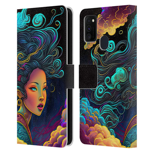 Wumples Cosmic Arts Cloud Goddess Leather Book Wallet Case Cover For Samsung Galaxy M30s (2019)/M21 (2020)