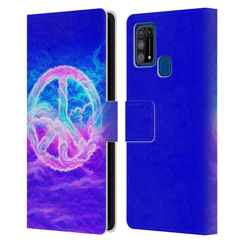 Wumples Cosmic Arts Clouded Peace Symbol Leather Book Wallet Case Cover For Samsung Galaxy M31 (2020)