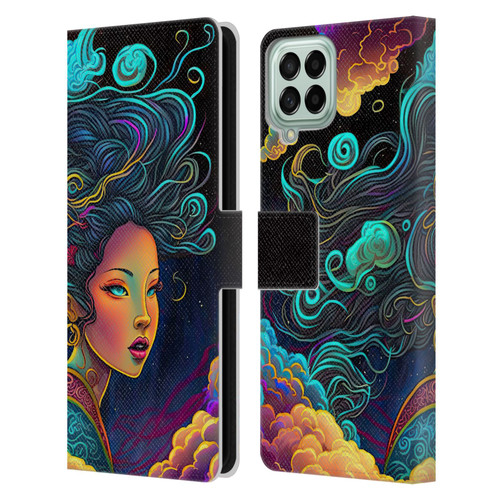 Wumples Cosmic Arts Cloud Goddess Leather Book Wallet Case Cover For Samsung Galaxy M33 (2022)