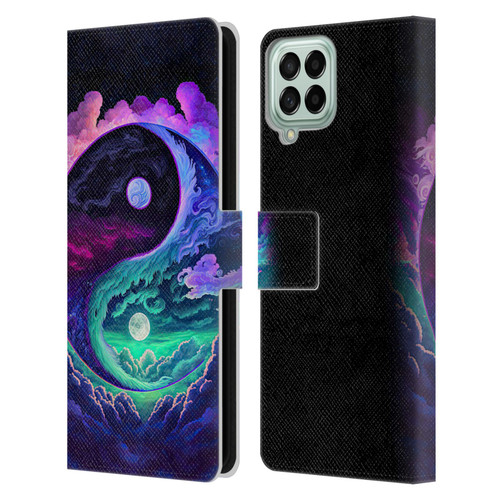 Wumples Cosmic Arts Clouded Yin Yang Leather Book Wallet Case Cover For Samsung Galaxy M33 (2022)