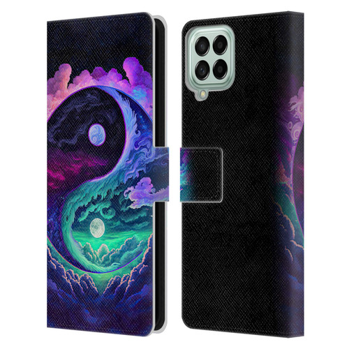 Wumples Cosmic Arts Clouded Yin Yang Leather Book Wallet Case Cover For Samsung Galaxy M53 (2022)