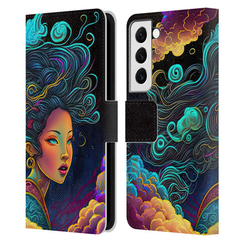 Wumples Cosmic Arts Cloud Goddess Leather Book Wallet Case Cover For Samsung Galaxy S22 5G