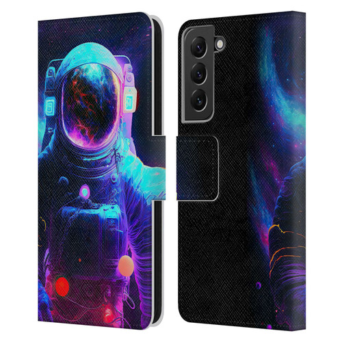 Wumples Cosmic Arts Astronaut Leather Book Wallet Case Cover For Samsung Galaxy S22+ 5G
