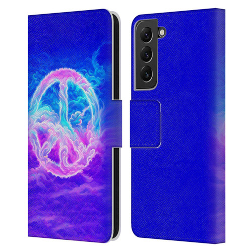 Wumples Cosmic Arts Clouded Peace Symbol Leather Book Wallet Case Cover For Samsung Galaxy S22+ 5G