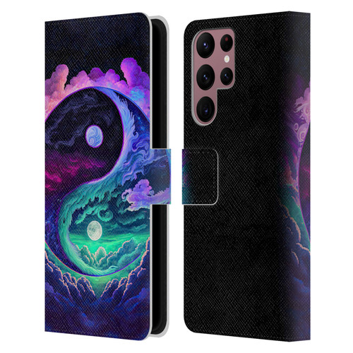 Wumples Cosmic Arts Clouded Yin Yang Leather Book Wallet Case Cover For Samsung Galaxy S22 Ultra 5G