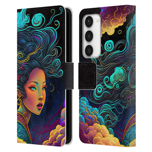 Wumples Cosmic Arts Cloud Goddess Leather Book Wallet Case Cover For Samsung Galaxy S23 5G