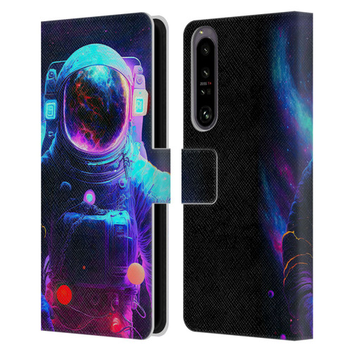 Wumples Cosmic Arts Astronaut Leather Book Wallet Case Cover For Sony Xperia 1 IV