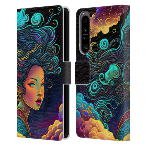 Wumples Cosmic Arts Cloud Goddess Leather Book Wallet Case Cover For Sony Xperia 1 IV