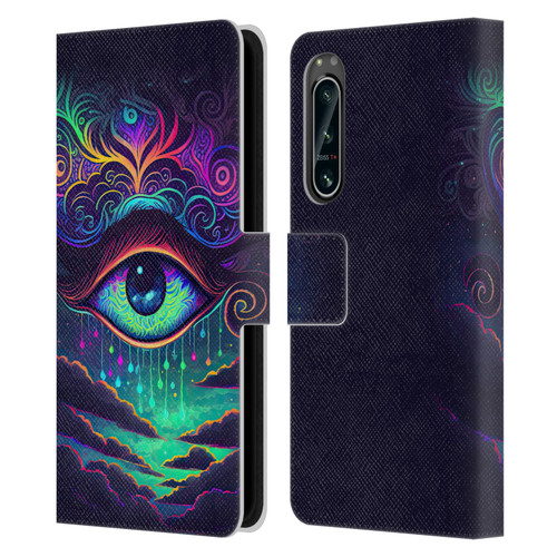 Wumples Cosmic Arts Eye Leather Book Wallet Case Cover For Sony Xperia 5 IV