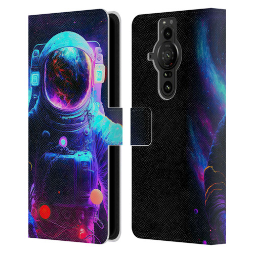 Wumples Cosmic Arts Astronaut Leather Book Wallet Case Cover For Sony Xperia Pro-I