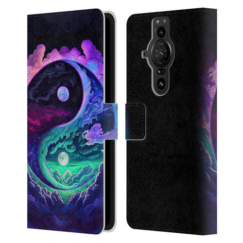 Wumples Cosmic Arts Clouded Yin Yang Leather Book Wallet Case Cover For Sony Xperia Pro-I