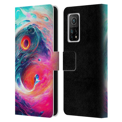 Wumples Cosmic Arts Blue And Pink Yin Yang Vortex Leather Book Wallet Case Cover For Xiaomi Mi 10T 5G