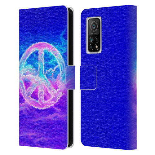 Wumples Cosmic Arts Clouded Peace Symbol Leather Book Wallet Case Cover For Xiaomi Mi 10T 5G