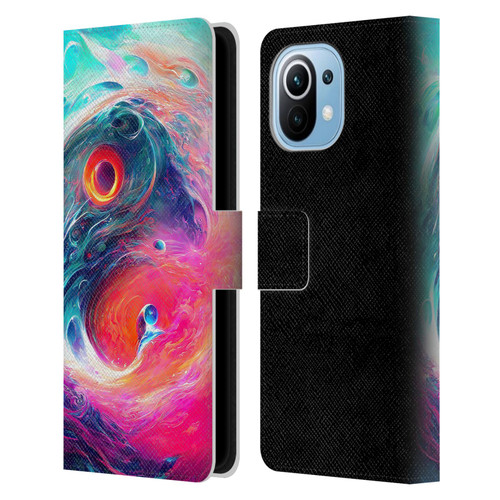 Wumples Cosmic Arts Blue And Pink Yin Yang Vortex Leather Book Wallet Case Cover For Xiaomi Mi 11