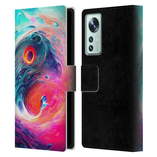 Wumples Cosmic Arts Blue And Pink Yin Yang Vortex Leather Book Wallet Case Cover For Xiaomi 12