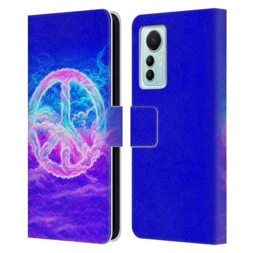 Wumples Cosmic Arts Clouded Peace Symbol Leather Book Wallet Case Cover For Xiaomi 12 Lite