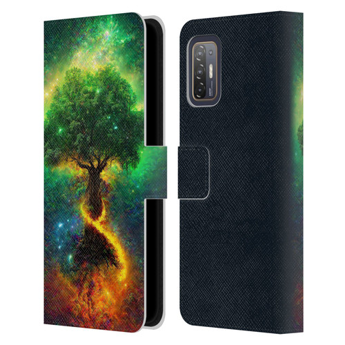 Wumples Cosmic Universe Yggdrasil, Norse Tree Of Life Leather Book Wallet Case Cover For HTC Desire 21 Pro 5G