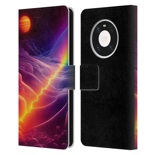 Wumples Cosmic Universe A Chasm On A Distant Moon Leather Book Wallet Case Cover For Huawei Mate 40 Pro 5G