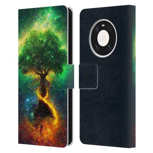 Wumples Cosmic Universe Yggdrasil, Norse Tree Of Life Leather Book Wallet Case Cover For Huawei Mate 40 Pro 5G
