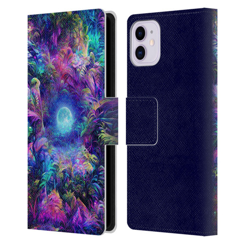 Wumples Cosmic Universe Jungle Moonrise Leather Book Wallet Case Cover For Apple iPhone 11