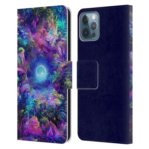 Wumples Cosmic Universe Jungle Moonrise Leather Book Wallet Case Cover For Apple iPhone 12 / iPhone 12 Pro
